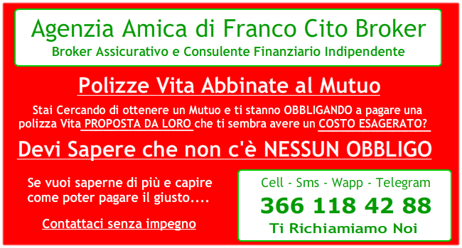 Franco Cito Broker - Polizze Vita TCM abbinate ai mutui
